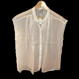 NWT Banana Republic Oversized Ramie Shirt, White, Relaxed fits like Medium